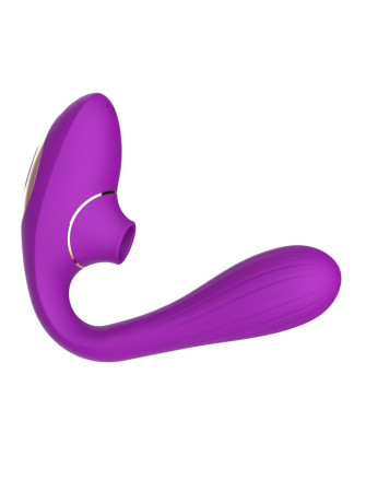 2 en 1 stimulateur de clitoris sur membrane et vibromasseur point G USB violet flexible USB violet flexible DINA - WS-NV017PUR